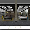 4S Auto Dealership Showroom with Luxury Cars and Modern Interior Design