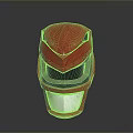 Red Character Helmet Design With Metallic Visor And Shiny Finish