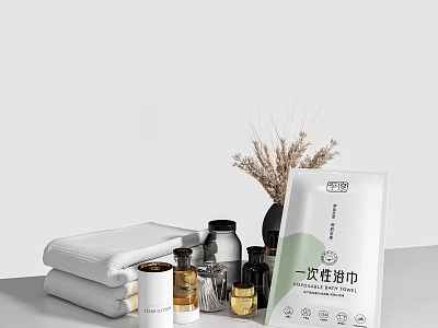 Soft Disposable Bath Towels And Stacked Towels For Daily Hygienic Bathroom Use 3d model