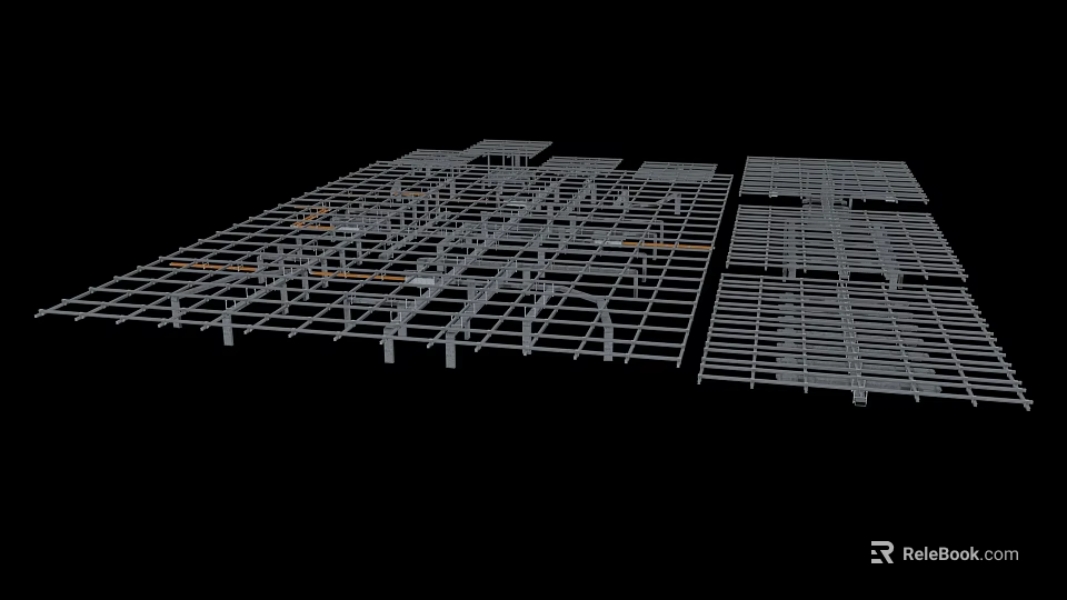 Industrial Equipment Modular Metal Frame Heavy Duty Storage Platform With Steel Structure 3d model 