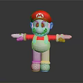 Super Mario Figurine With Red Hat M Logo Red Shirt White Overalls And Outstretched Arms
