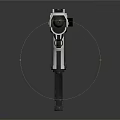 Modern Tactical Handgun With White Black Finish Ergonomic Grip Top Rail And Red Accent
