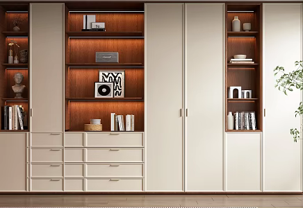 Modern Middle Style Bookcase 3d model