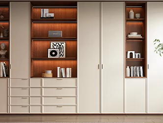 Modern Middle Style Bookcase 3d model