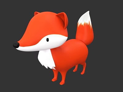 Orange And White Reptile 3D Model Standing On Gray Background 3d model
