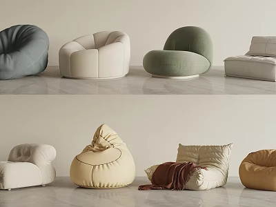 Various Colors and Designs of Comfortable Single Seater Sofas for Modern Interior Decor 3d model