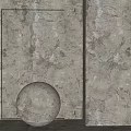 Rough Texture Gray Background Wall With Stone Sphere And Light Shadow Effect