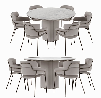 Dining table and chair combination 3d model