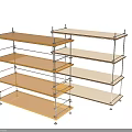 Modern Bookshelves With Wooden Shelves Metal Frame And Multi Tier Design