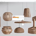 Natural Style Pendant Lights With Rattan Woven Design And Various Shapes