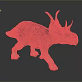 Realistic Triceratops Model With Blue Body Red Eyes And Textured Skin