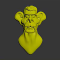 Stylized 3D Mythical Creature Character Head With Red Skin Large Ears And Fangs