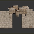 Monuments Stone Wall Stone Wall Ruins Monuments Ruins Ancient Ruins Realistic 3d model