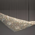 Modern Unique Chandelier With Artistic Metal Curves And Soft Lighting For Stylish Interior Design