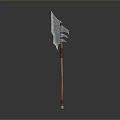 Medieval Battle Axe with Metal Blade and Wooden Handle Design