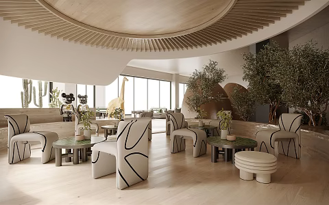 Modern leisure area just talk about leisure children's table and chair combination 3d model