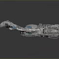 Futuristic Sci Fi Spaceship 3D Render With Silver Metallic Body And Blue Panels