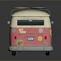 minibus minivan driverless bus school bus van box car 3d model