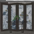 New Chinese Style Screen Landscape Painting Screen Partition 3d model
