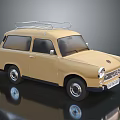Vintage Beige Station Wagon With Roof Rack Classic Retro Exterior Design