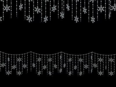 Snowflake String Lights with Sparkling Design for Christmas Party Home Decoration 3d model