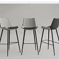Modern Stylish Bar Stools With Light Grey And Black Seats And Metal Frame Legs