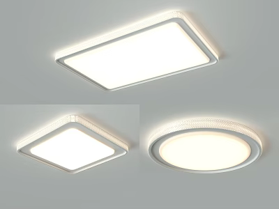Modern Square And Round Ceiling Lights For Home 3d model