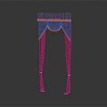 Red Decorative Archway With Gold Embellishments And Hanging Tassel Details