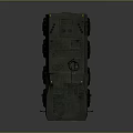 Green Wheeled Military Tank With Armored Body And Top Tower