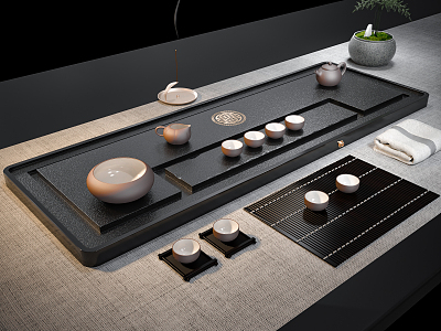 New Chinese Tea Set Tea Tray 3d model