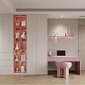Kids Bedroom Interior Design With Pink Headboard Cloud Pendant Light And Plush Toys