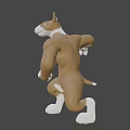 Playful Muscular 3D Cartoon Dog Character Running In Dynamic Energetic Pose