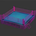 Professional Boxing Ring Sports Equipment with Steel Ropes Corner Posts and Blue Platform