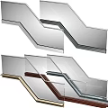 Modern Stairs With Glass Railings And Different Metal Frame Colors For Home Design