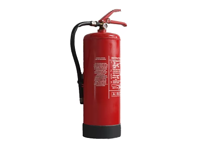 Red Portable Fire Extinguisher as Essential Fire Safety Equipment for Emergencies 3d model