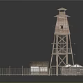 Tower defense sentry tower air defense watchtower observatory tower loft 3d model