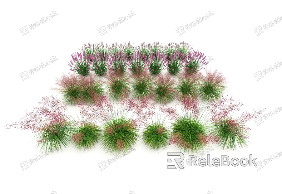 Modern pink garble grass model