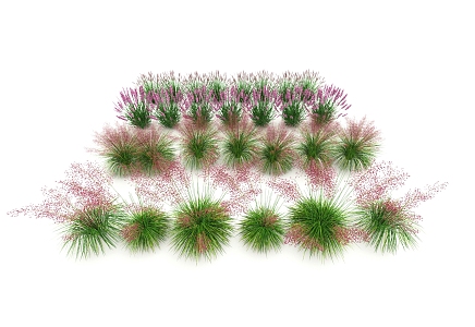 Modern pink garble grass 3d model