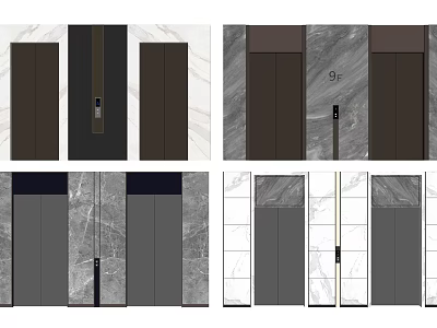 Modern Elevator Door Designs With Marble Texture And Dark Panel Combinations 3d model