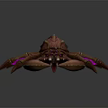 Brownish Red Giant Lobster Crab Creature With Greenish Back Purple Legs And Large Claws