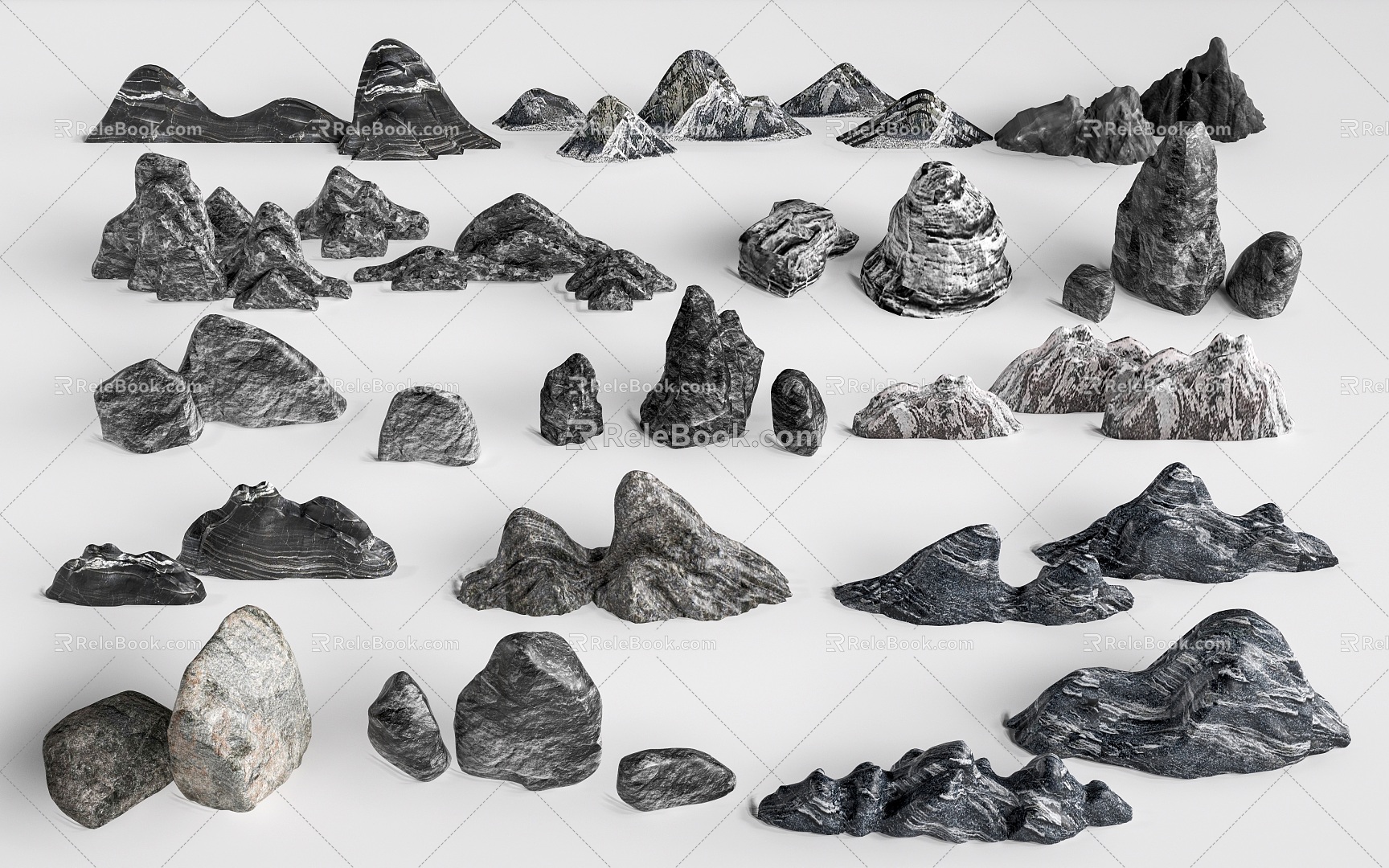 Modern landscape rubble pseudo rockery rockery rockery rockery rockery 3d model