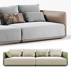 Modern Double Sofa Ruichi Multiplayer Sofa 3d model