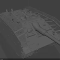 Detailed Military Tank Model With Gun Barrel Tracks And Structural Details