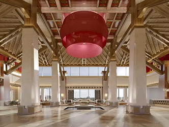 New Chinese Hall Hotel Lobby 3d model