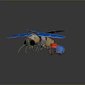 Blue Winged Model Aircraft With Multiple Wings And Detailed Engine Body Design