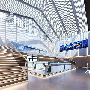 Monitoring room data center big data center big data splicing screen LED screen robot monitoring multimedia data 3d model