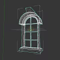 Stone Arched Window Featuring Classical Design And Grid Pane Structure