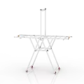 Foldable Metal Clothes Drying Rack With Wheels And Multiple Bars For Household Use 3d model