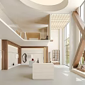 Stylish Modern Clothing Store Interior With Elegant Display Racks And Spacious Fitting Areas