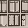 Traditional Chinese Wooden Carved Window Panels With Intricate Lattice Patterns And Classic Design